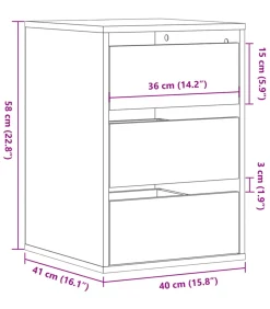Outlet Ladekast 40x41x58 cm bewerkt hout bruin eikenkleurig Meubels