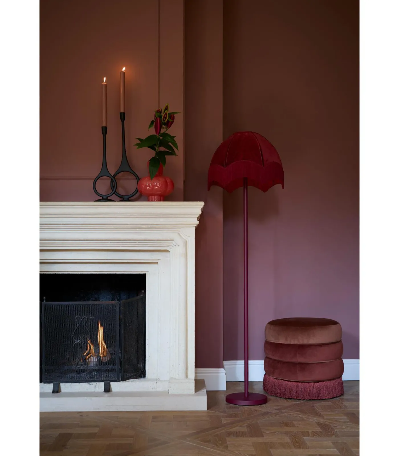 Sale Lampenkap Malacia - Donkerrood - Ø45cm Lampenkappen