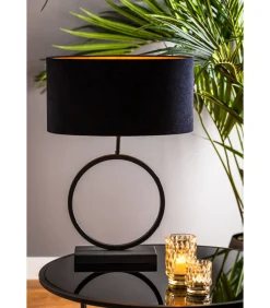 Hot Lampenkap Ovaal Velours - Zwart - 45x21x22cm Lampenkappen