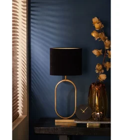 Best Lampenkap Ovaal Velours - Zwart - 30x15x25cm Lampenkappen