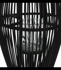 New Lantaarnhouder hangend 95 cm bamboe zwart Kaarsen & Kaarshouders