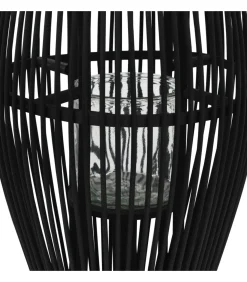 New Lantaarnhouder hangend 60 cm bamboe zwart Kaarsen & Kaarshouders