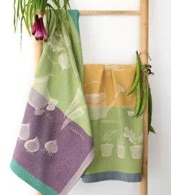 Outlet Le Jardin - Theedoek van katoenen jacquard met print Keuken- & Tafellinnen