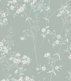 New Leaf Blauw 10mx52cm Wanddecoratie