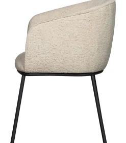 Online Leon Eetkamerstoelen - Bouclé - Naturel - Set van 6 Stoelen