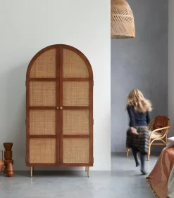 Discount Lisbeth - Kast van iepenhout en riet Meubels