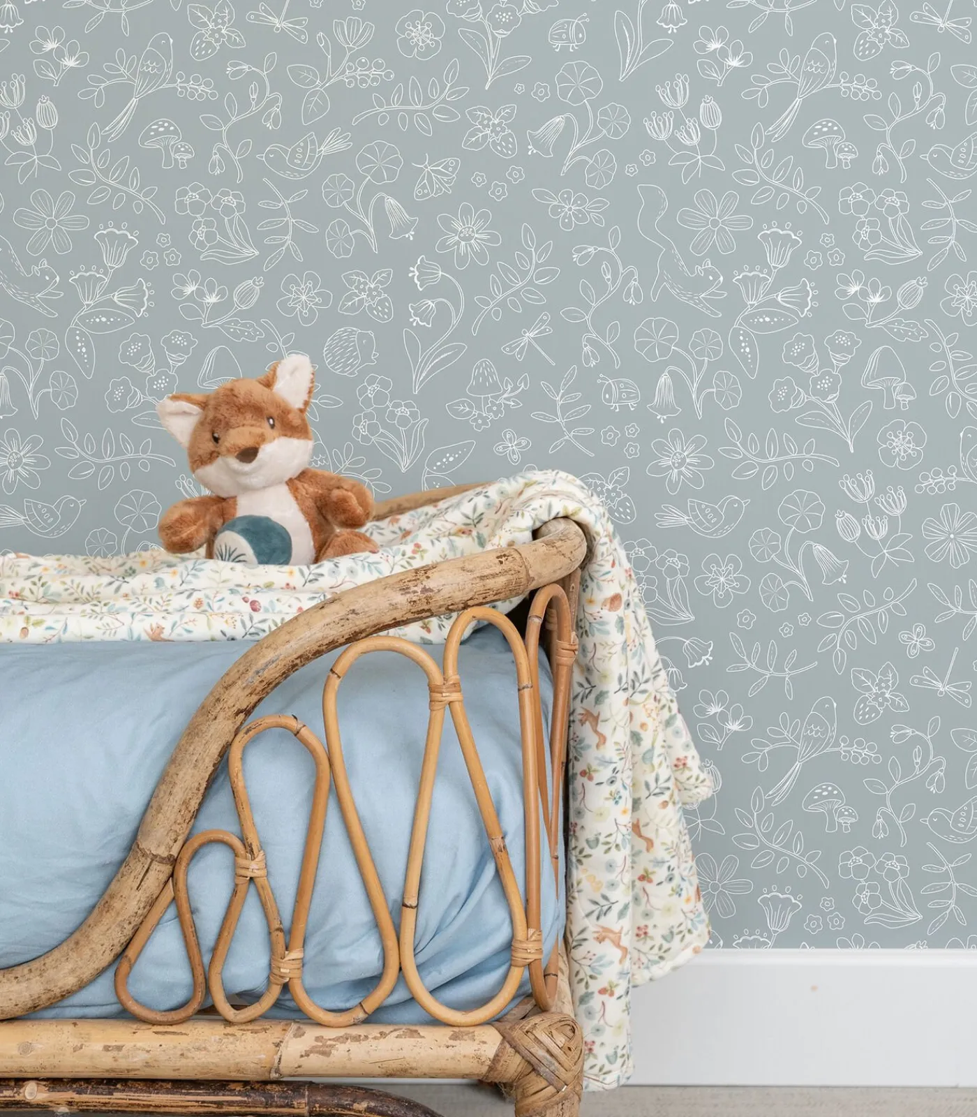 New Vliesbehang - Forest Wonders Denim blue - 1000x53 Wanddecoratie