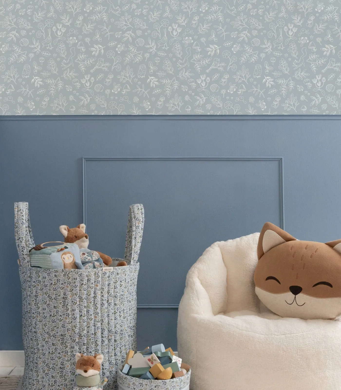 New Vliesbehang - Forest Wonders Denim blue - 1000x53 Wanddecoratie