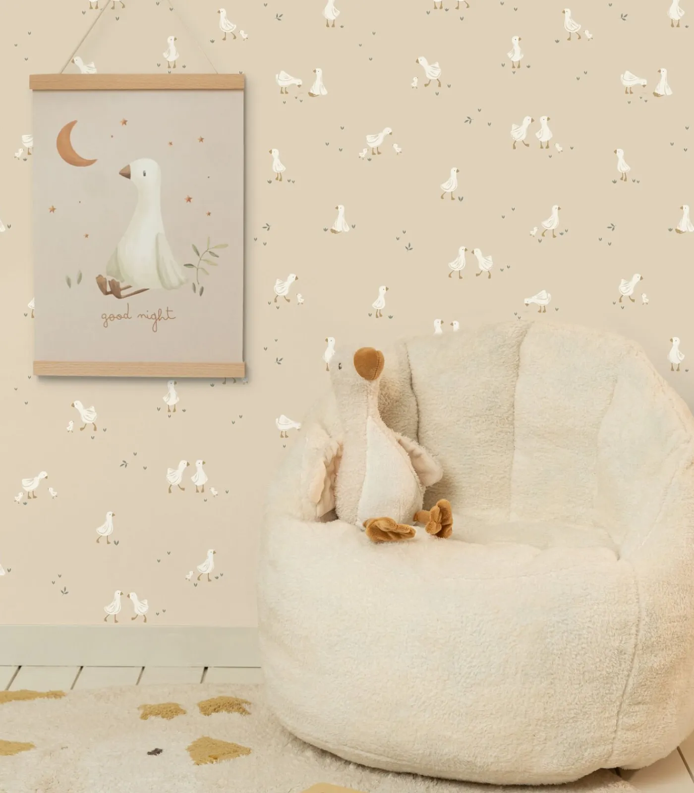 New Vliesbehang - Little Goose - 1000x52 Wanddecoratie