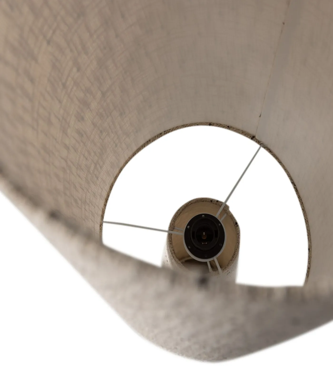 Outlet Loft Vloerlamp - Metaal/Bouclé - Naturel Met Stippen 130xØ30 cm Vloerlampen