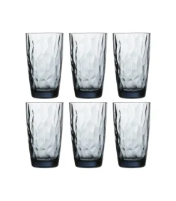 Best Longdrinkglazen Diamond Blauw 470 ml - 6 stuks Glazen & Karaffen