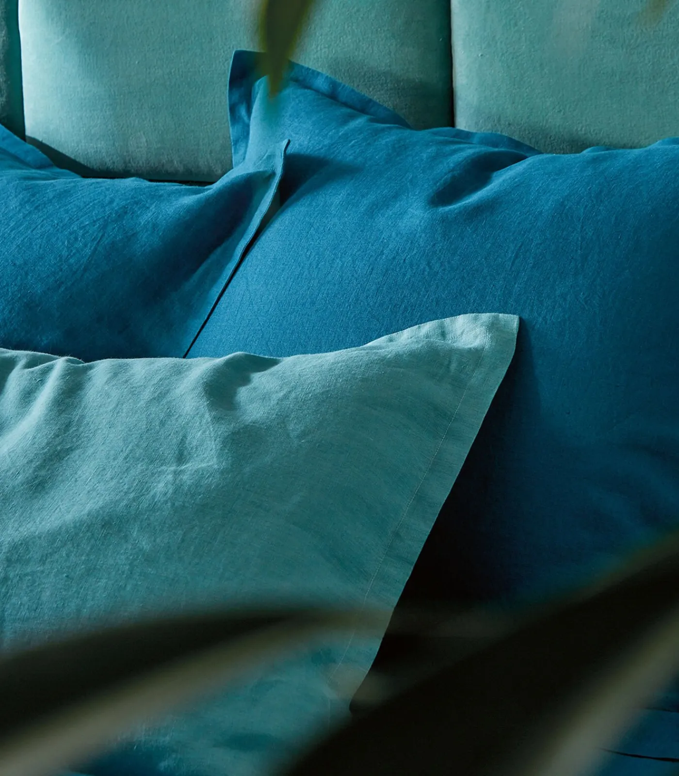 New LOUXOR Bleu paon - Laken linnen Stonewashed Lakens