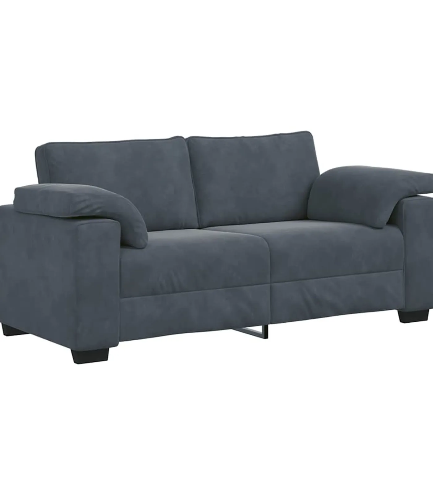 Loveseat bank 140 cm fluweel donkergrijs Zetels