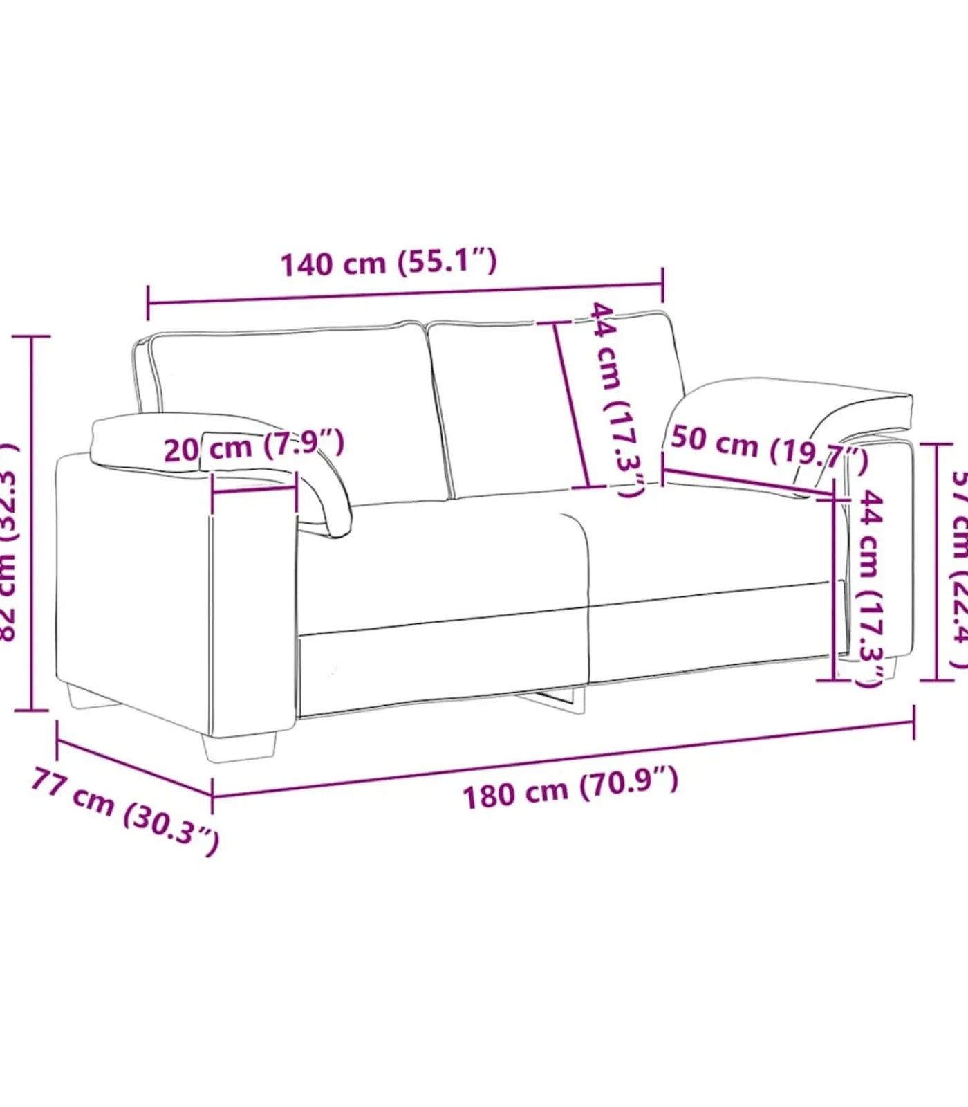 Loveseat bank 140 cm fluweel donkergrijs Zetels