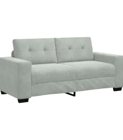 Loveseat bank 140 cm fluweel lichtgrijs Zetels