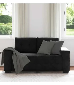 Loveseat bank 120 cm fluweel zwart Zetels