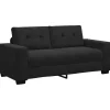 New Loveseat bank 140 cm fluweel zwart Zetels