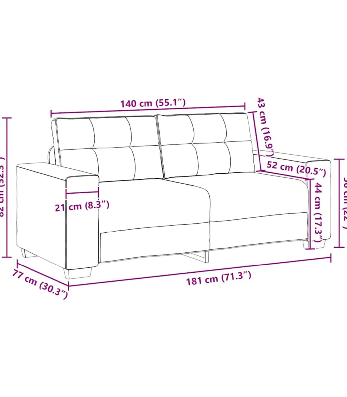 New Loveseat bank 140 cm fluweel zwart Zetels