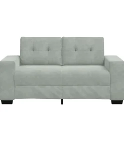 Clearance Loveseat bank 120 cm fluweel lichtgrijs Zetels