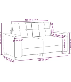 Clearance Loveseat bank 120 cm fluweel lichtgrijs Zetels