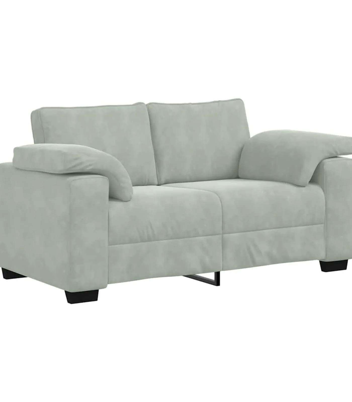 Online Loveseat bank 120 cm fluweel lichtgrijs Zetels