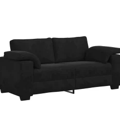 Loveseat bank 140 cm fluweel zwart Zetels