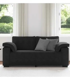 Loveseat bank 140 cm fluweel zwart Zetels