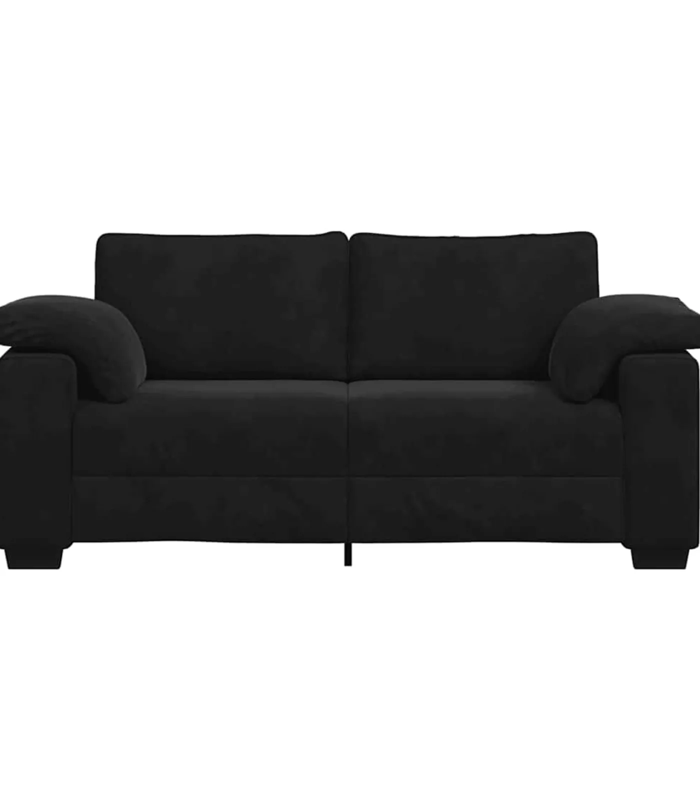 Loveseat bank 140 cm fluweel zwart Zetels