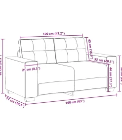 Outlet Loveseat bank 120 cm stof lichtgrijs Zetels
