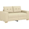 New Loveseat met kussen Crème Stof Zetels