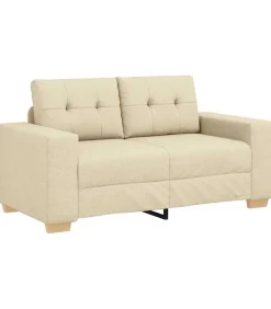 New Loveseat met kussen Crème Stof Zetels