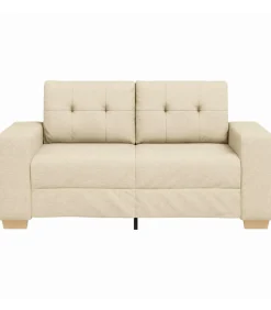 New Loveseat met kussen Crème Stof Zetels