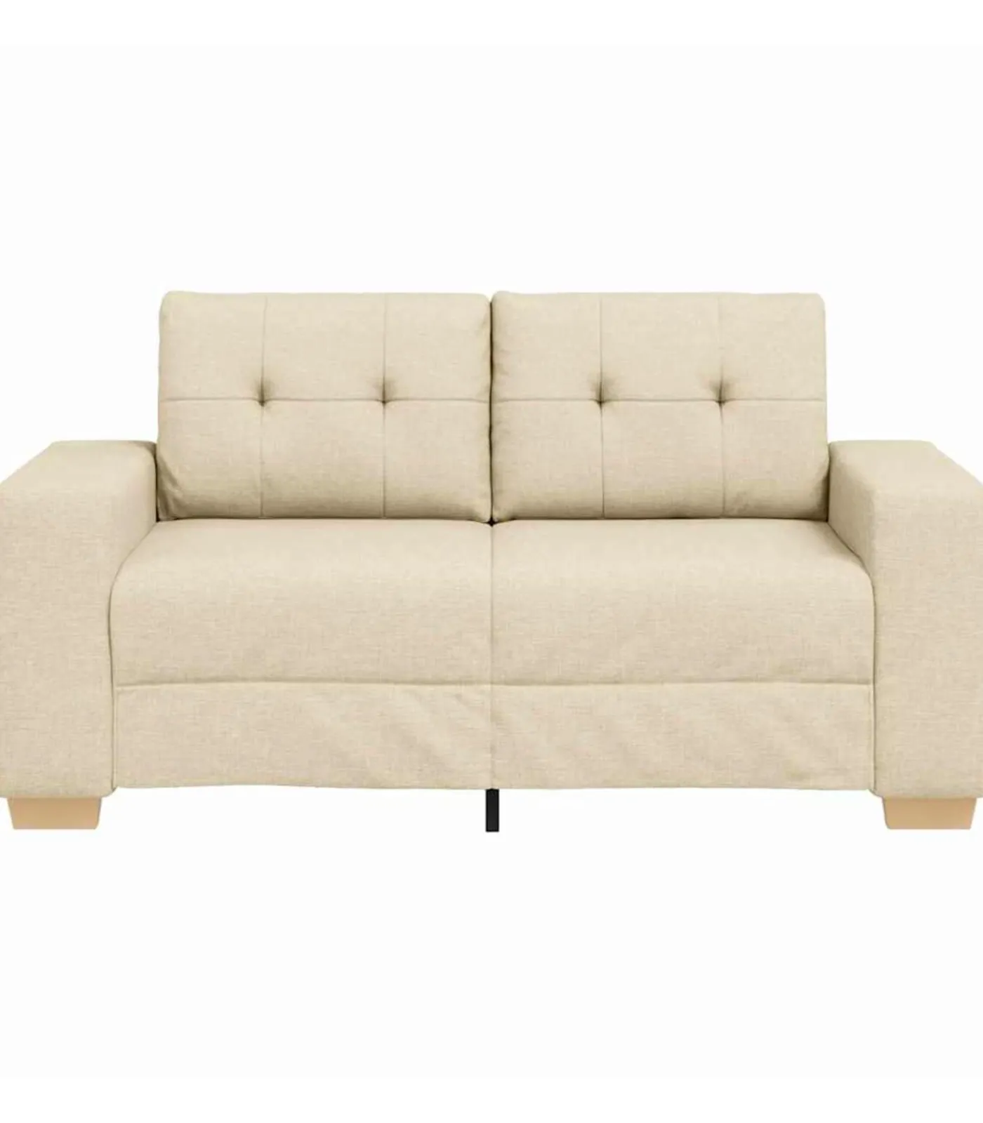 New Loveseat met kussen Crème Stof Zetels