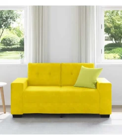 Best Loveseat met kussen Geel Fluweel Zetels