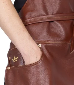 Luxe - Volnerf leer - Barbecue - Keuken - Schort - 5 zakken - Bruin Keuken- & Tafellinnen