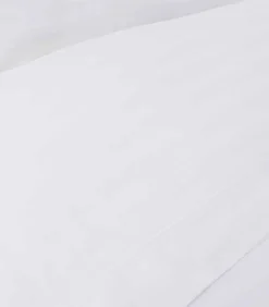 Discount Luxe gestreept laken in wit katoensatijn 270x300 cm Lakens