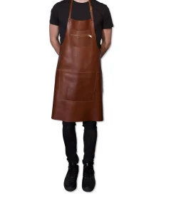 Discount Luxe schort met rits Klassiek Bruin Keuken- & Tafellinnen