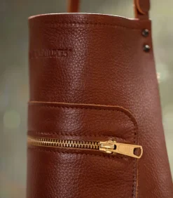 Discount Luxe schort met rits Klassiek Bruin Keuken- & Tafellinnen