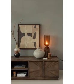 Outlet Marjon Vaas - Handgevormd - Glas - Bruin - 30x14x14 Vazen