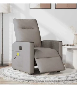 Outlet Massagestoel elektrisch verstelbaar stof taupe Zetels