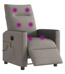 Outlet Massagestoel elektrisch verstelbaar stof taupe Zetels