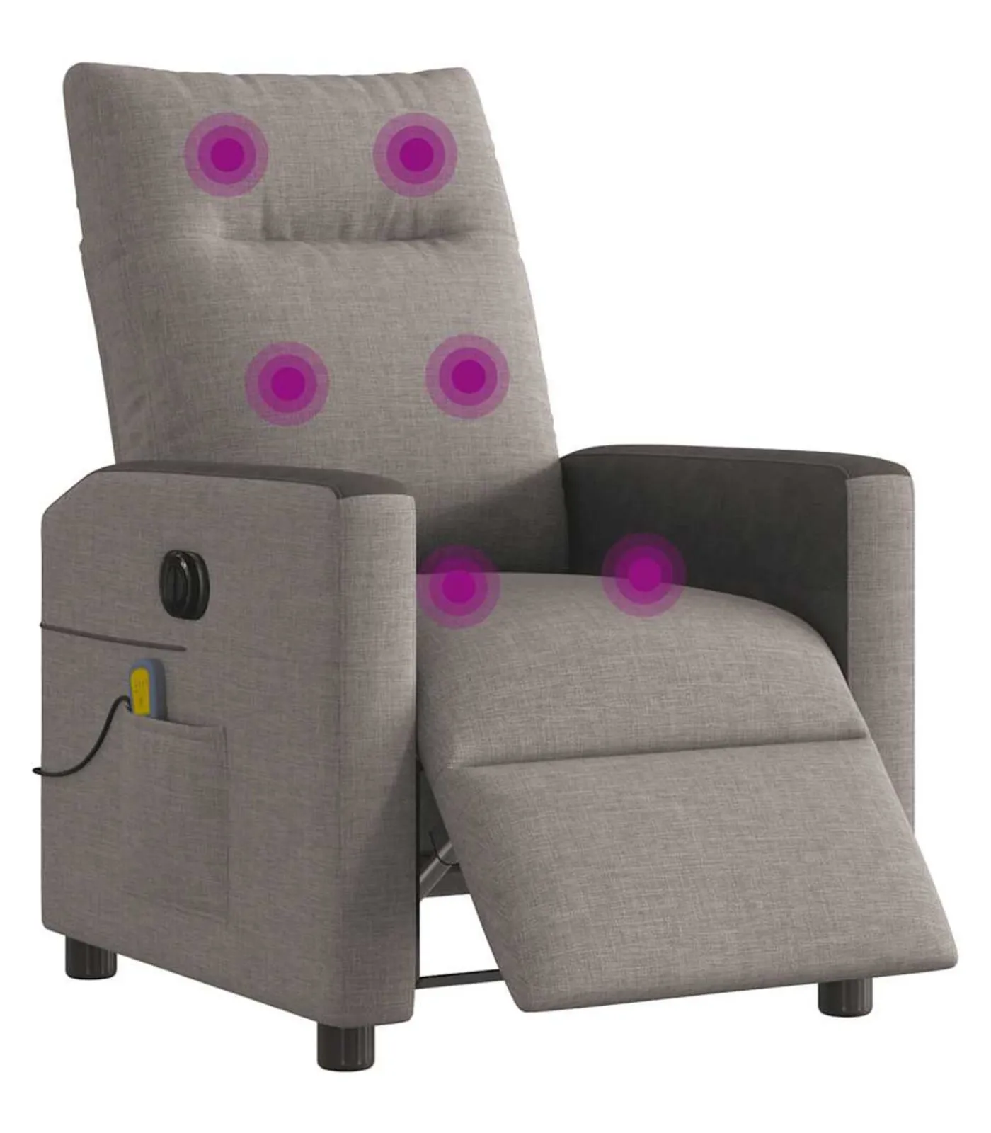 Outlet Massagestoel elektrisch verstelbaar stof taupe Zetels