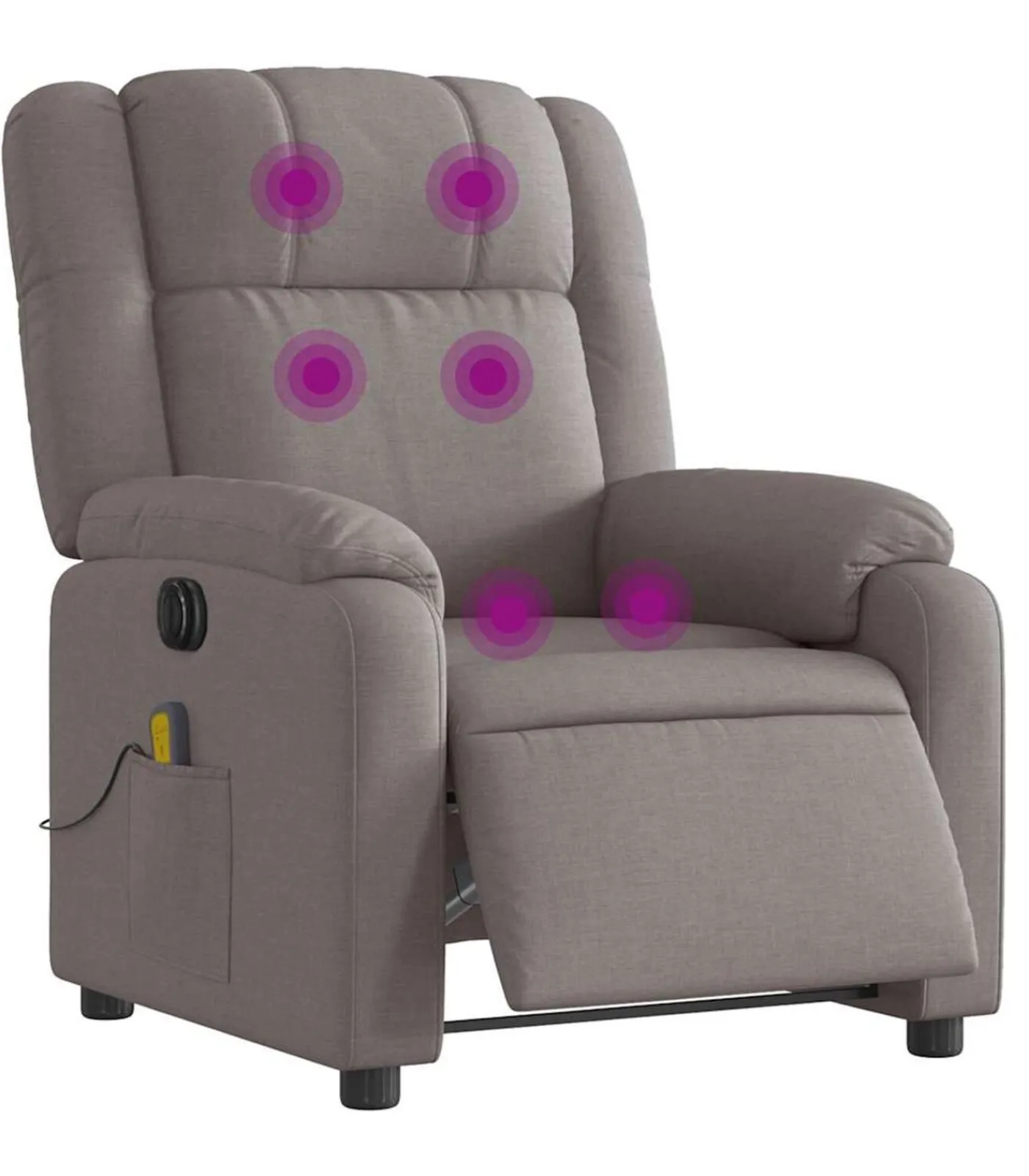 Hot Massagestoel elektrisch verstelbaar stof taupe Zetels