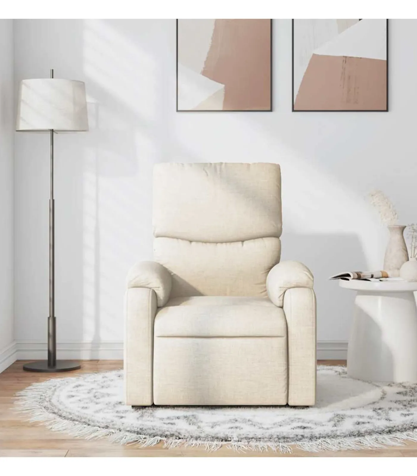 Clearance Massagestoel verstelbaar stof crèmekleurig Zetels