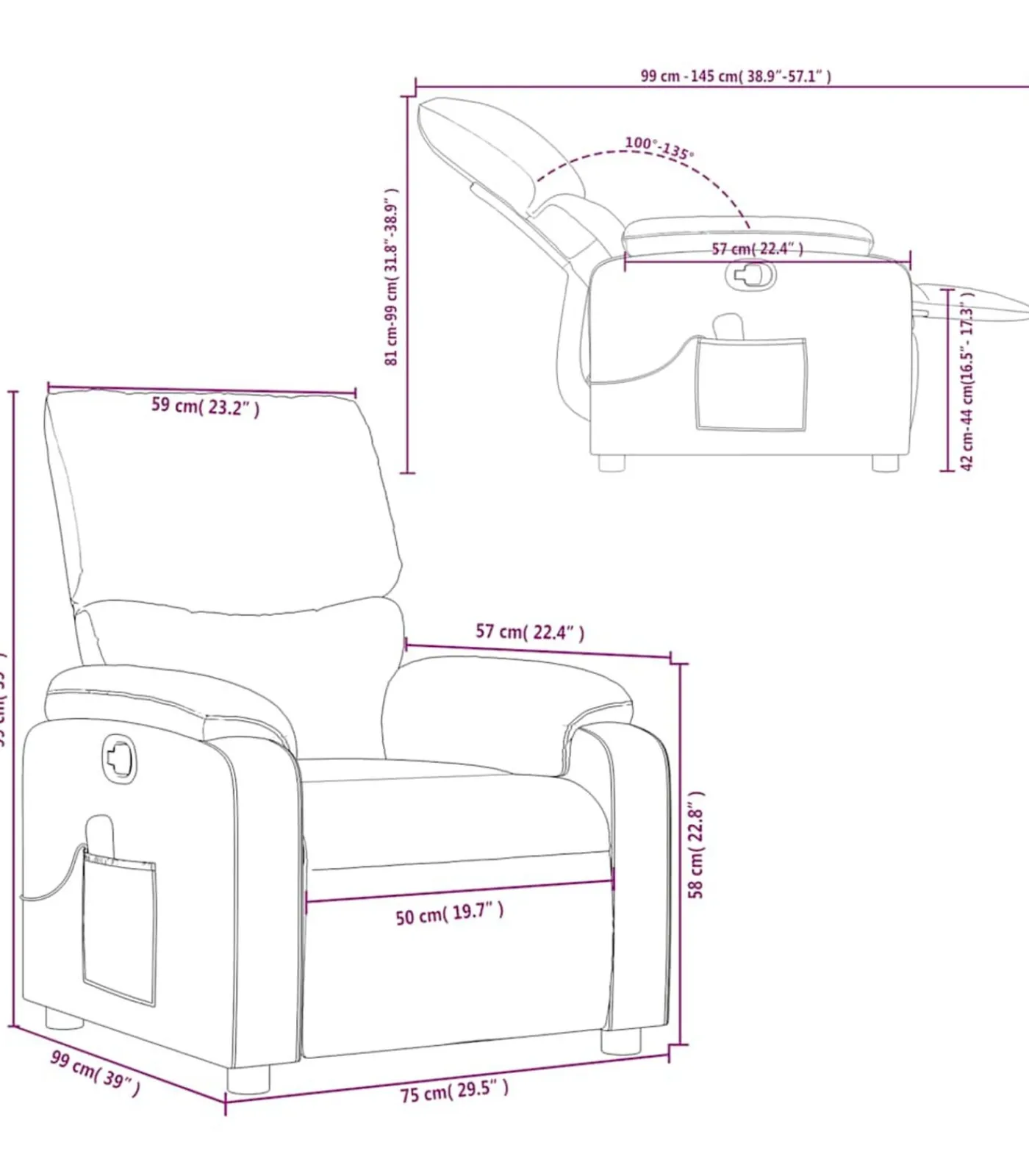 Clearance Massagestoel verstelbaar stof crèmekleurig Zetels