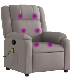 Massagestoel verstelbaar stof taupe Zetels