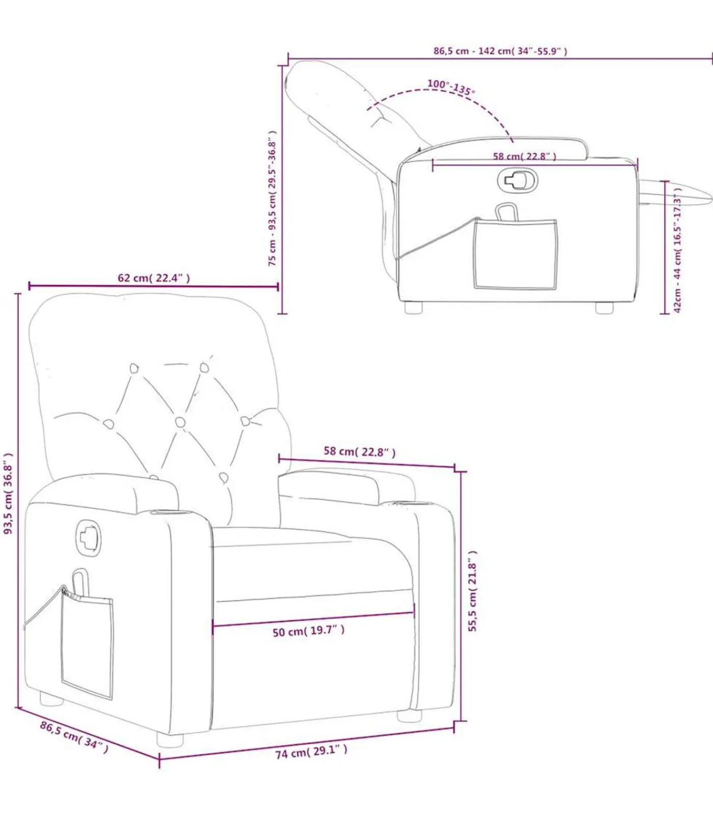 Best Massagestoel verstelbaar stof crèmekleurig Zetels
