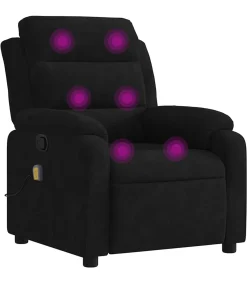 Clearance Massagestoel verstelbaar fluweel zwart Zetels