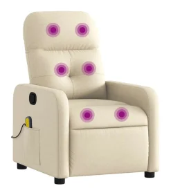 Sale Massagestoel verstelbaar stof crèmekleurig Zetels