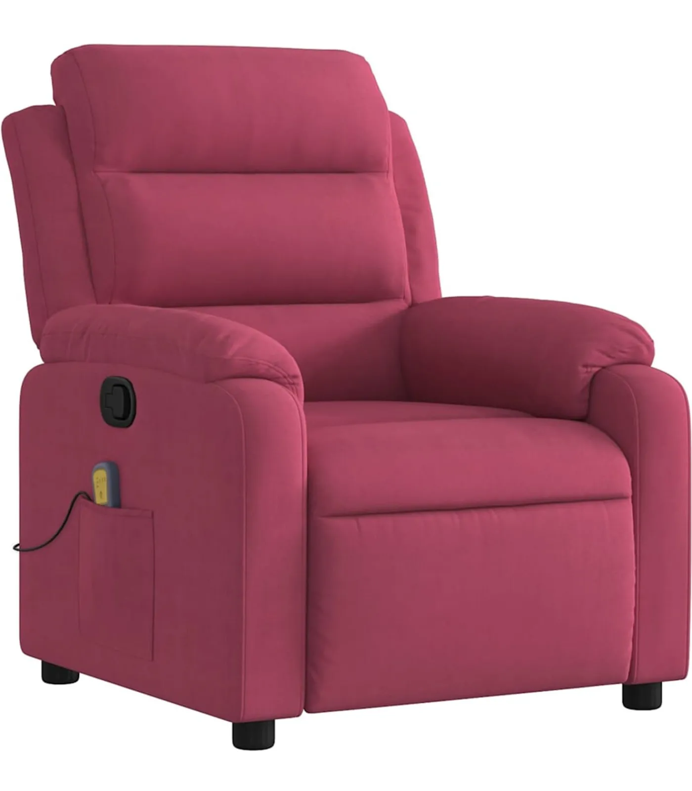 Online Massagestoel verstelbaar fluweel wijnrood Zetels